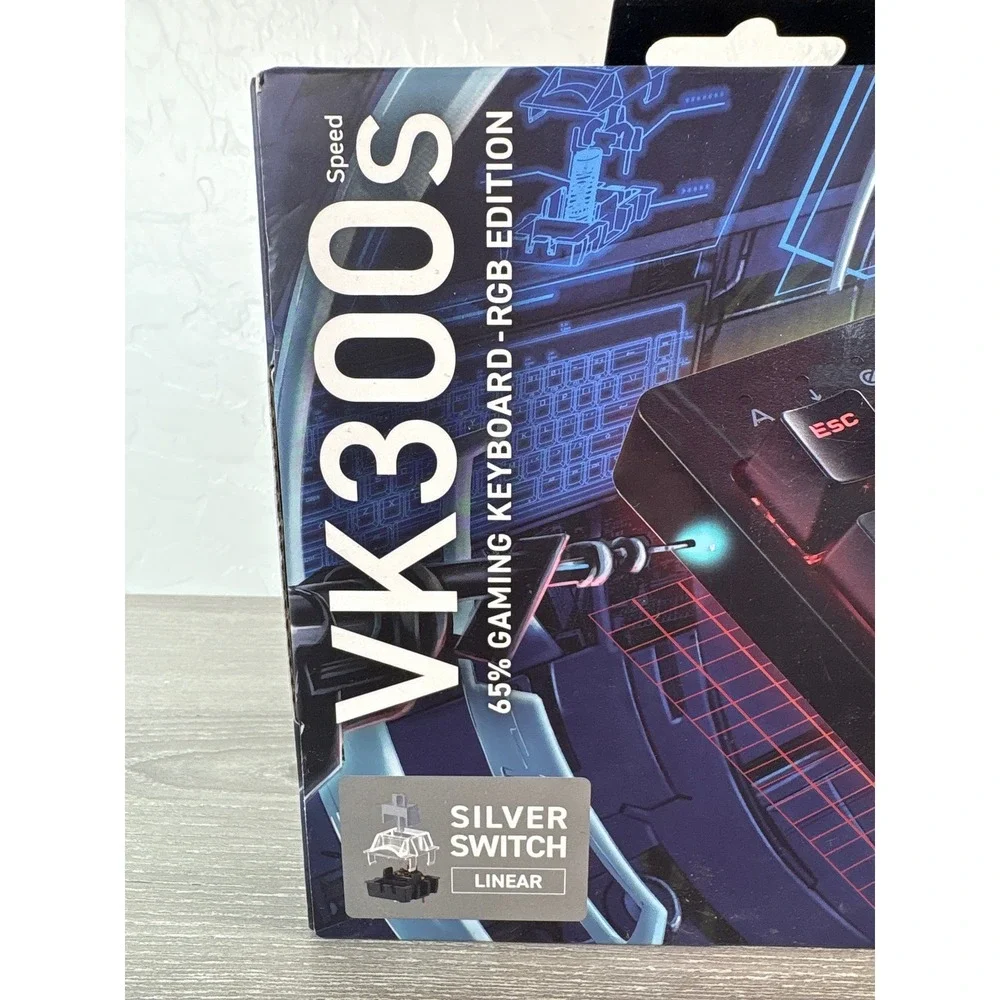 ELECOM VK300S 65% Gaming Keyboard Silver Linear Switch RGB TK-VK300SBK-EN Black